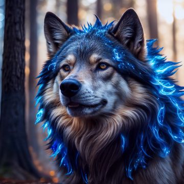 Wolfdog, AI art, Mystical
