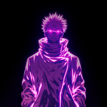 Sukuna, Purple aesthetic, AMOLED, 5K, Black background, Jujutsu Kaisen