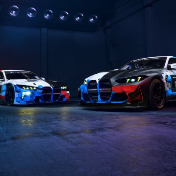 BMW M4 GT3 EVO, BMW M4 GT4 EVO, 2024, 5K, BMW M Motorsport, 8K
