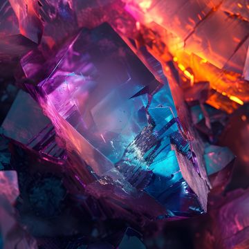 Crystal, Abstract background, Colorful, 5K, Sparkling