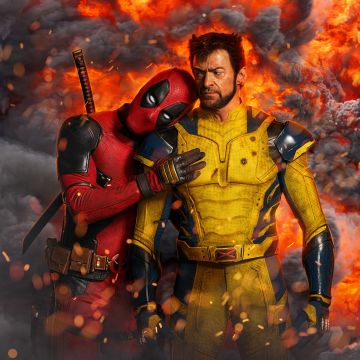 Deadpool & Wolverine, Fire, 5K, 8K, 2024 Movies, Marvel Cinematic Universe