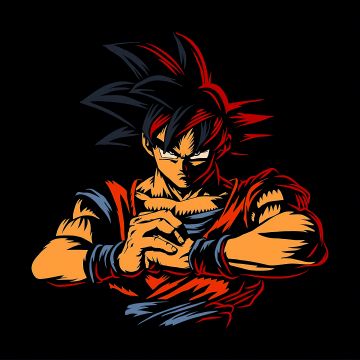 Goku, Dragon Ball, AMOLED, Black background
