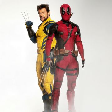 Deadpool & Wolverine, White background, 2024 Movies, 5K