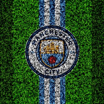 Manchester City FC, Grass field, Football team, Green background, Premier League club