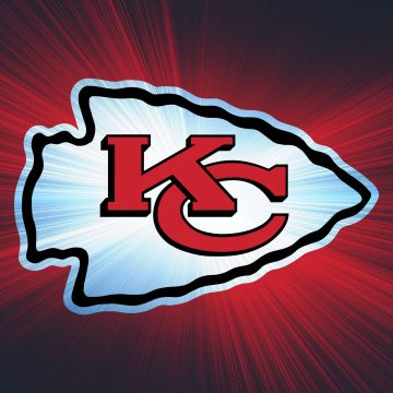 Kansas City Chiefs, Logo, NFL team, American football team, 5K, Red background