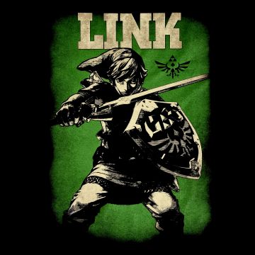The Legend of Zelda, Link, Black background, 5K