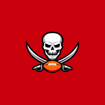 Tampa Bay Buccaneers, Minimal logo, Red background, NFL team, American football team