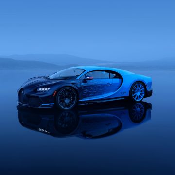 Bugatti Chiron, Blue aesthetic, 5K, 8K