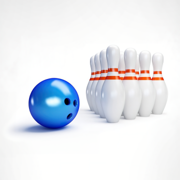 Bowling, White background