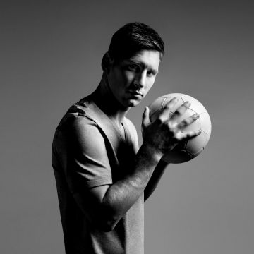 Lionel Messi, Monochrome, Argentine footballer, 5K