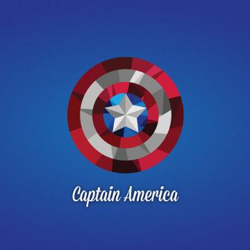 Captain America's shield, Illustration, Blue background, 5K