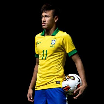 Neymar Jr, Black background, Brazilian Football Player, AMOLED