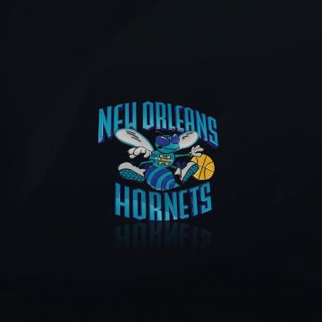 New Orleans Hornets, Basketball team, Logo, Dark background, 5K, NBA