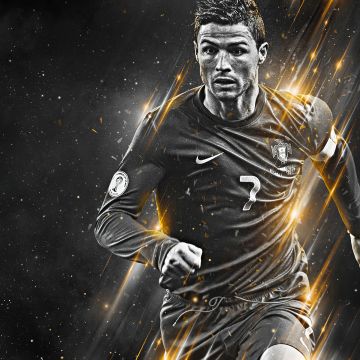 Cristiano Ronaldo, Dark background, Portuguese Football Federation, Portuguese footballer, 5K