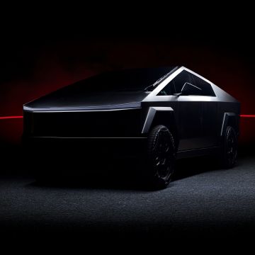 Tesla Cybertruck, Dark aesthetic, 5K, Dark background