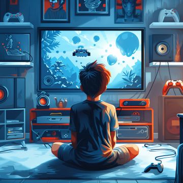 Gamer, Gaming room, AI art, 5K