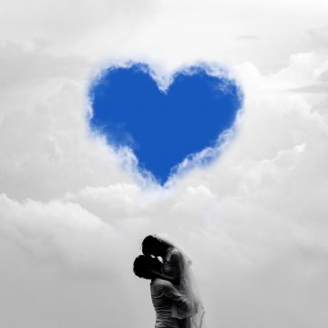 Love couple, Cloudy Sky, Love heart, Blue Sky