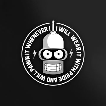Bender (Futurama), Dark background, Funny, Cartoon, 5K, Popular quotes