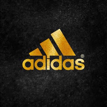 Adidas, Golden, Logo, Dark background