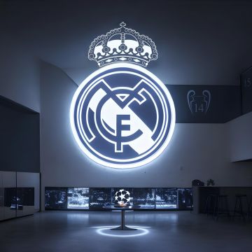 Real Madrid CF, Glowing, Logo, Football club