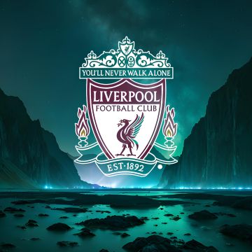 Liverpool FC, Neon logo, Premier League club, Football club, 5K, 8K, Green aesthetic