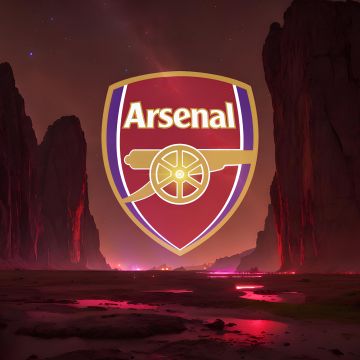 Arsenal FC, Neon logo, Premier League club, Football club, 5K, 8K