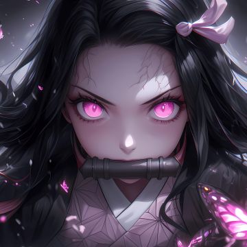 Pink aesthetic, Nezuko Kamado, Demon Slayer: Kimetsu no Yaiba, 5K