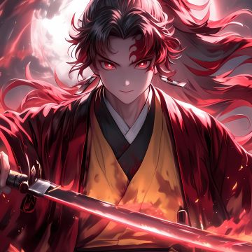 Demon Slayer: Kimetsu no Yaiba, Yoriichi Tsugikuni, 5K, AI art