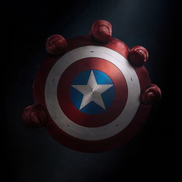 Captain America: Brave New World, 2024 Movies, Captain America's shield, 5K, 8K, Dark background