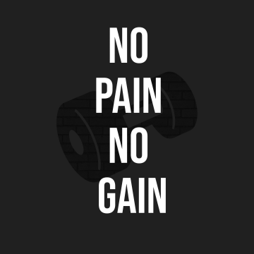 No pain No gain, Monochrome, Motivational quotes, 5K, Dark background, Minimalist, Gym, Dumbbell workout