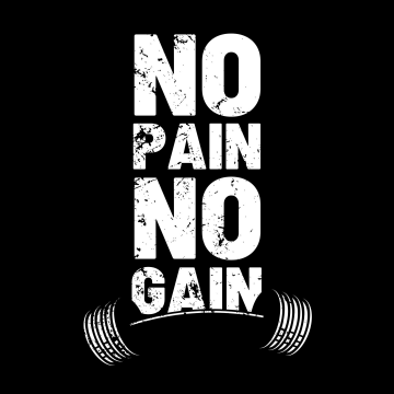 No pain No gain, Inspiring, 5K, Black background, AMOLED, Minimalist, Gym, Weight training