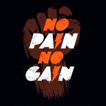 No pain No gain, 8K, Gym, Motivational quotes, 5K, Black background, AMOLED