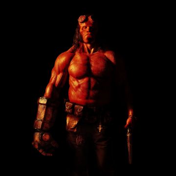 Hellboy, Black background, 8K, 5K, AMOLED, Superhero