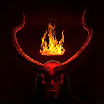 Hellboy, 5K, Movie poster, Dark background, Superhero