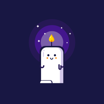 Kawaii, Candle, Minimalist, Purple background, Kawaii face