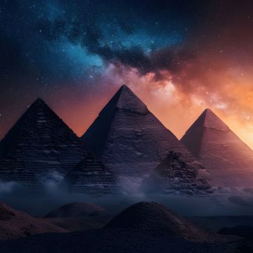 The Great Pyramid of Giza, Aesthetic, Milky Way, Egypt, Ancient architecture