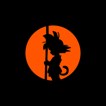 Son Goku, Silhouette, Black background, AMOLED, Dragon Ball, 5K, 8K, 12K