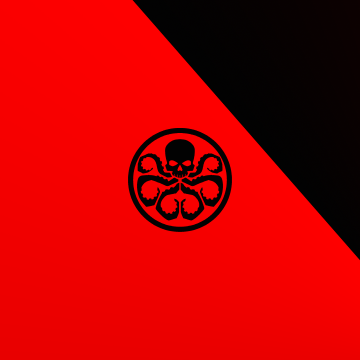 Hydra, Logo, Marvel Comics, Red background, Simple