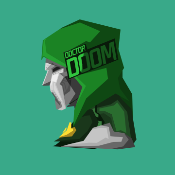 Doctor Doom, Minimalist, 8K, Supervillain, Marvel Comics, 5K, Green aesthetic