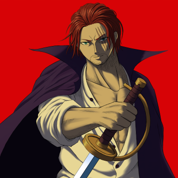 Shanks, One Piece, Red background, 5K