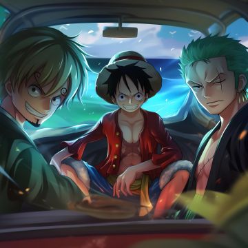 One Piece, Straw Hat Pirates, Sanji, Monkey D. Luffy, Roronoa Zoro, 5K