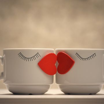 Coffee cups, Love hearts, Kissing hearts, Romantic, Cute cups, Coffee Mugs