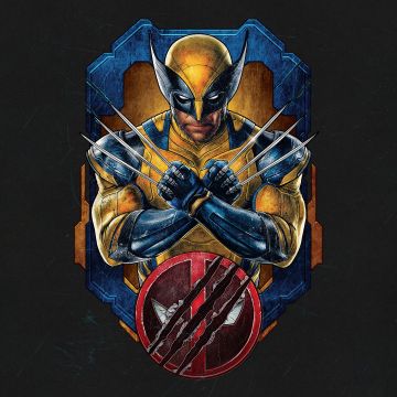 Wolverine, Deadpool & Wolverine, Movie poster, Dark background, 2024 Movies, 5K