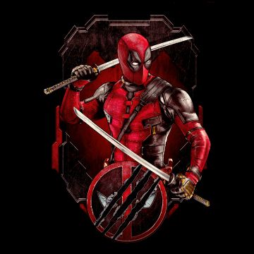 Deadpool & Wolverine, Deadpool, Movie poster, Black background, 8K, AMOLED, 5K, 2024 Movies