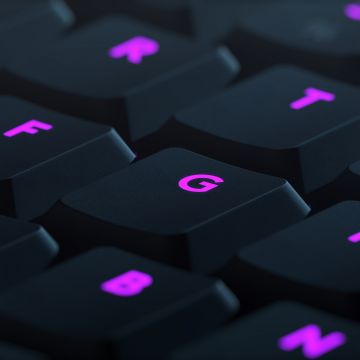 Illuminated, Keyboard, Purple aesthetic, Logitech, 5K