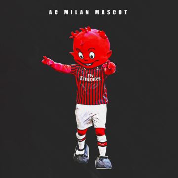 AC Milan, Mascot, Dark background, 5K