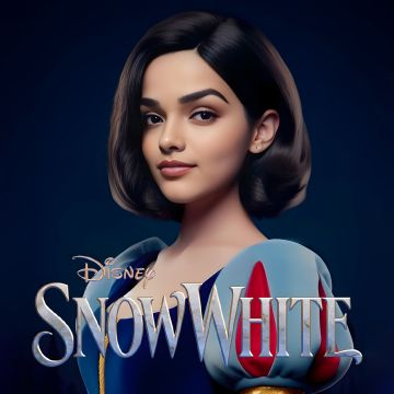 Snow White, Rachel Zegler, Disney Princess, 5K, 8K, AI art, Dark blue, 2025 Movies