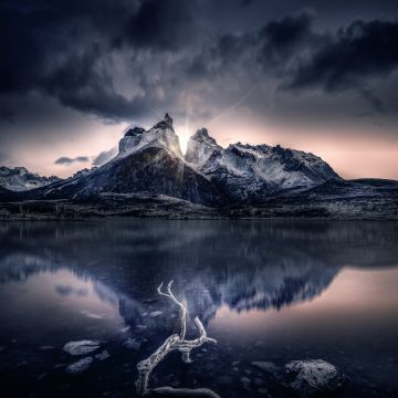 Mountain, Sunlight, Lake, Reflection, Morning, Sunrise, Cold, 5K