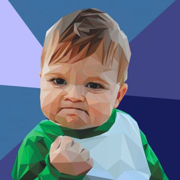 Success, Meme, Cute kid, 5K, Funny, Low poly