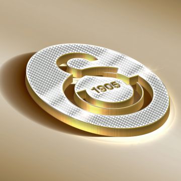 Galatasaray, Logo, 3D background, 5K, Turkish sports club, Football club, Golden background